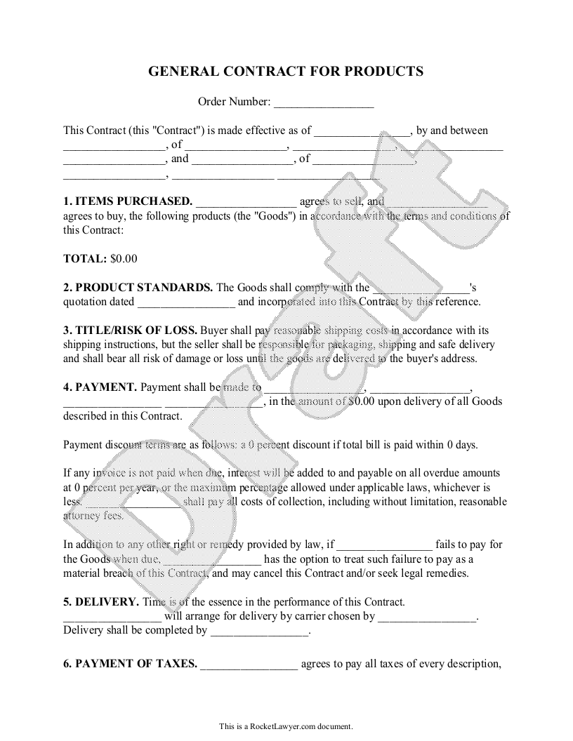 Free Business Contract Free To Print Save Download