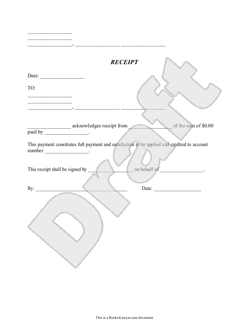 Receipt Template Print Out
