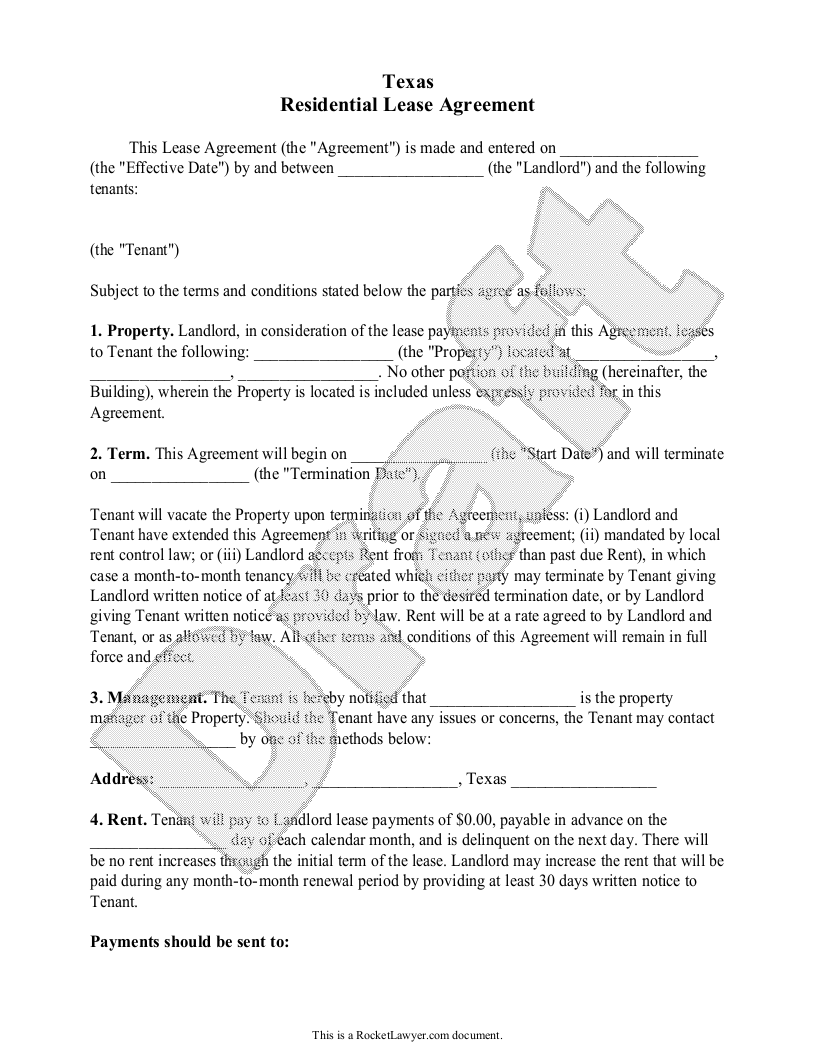free texas lease agreement free to print save download