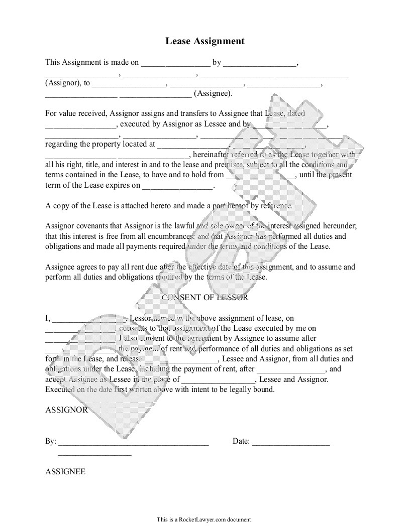lease assignment agreement pdf