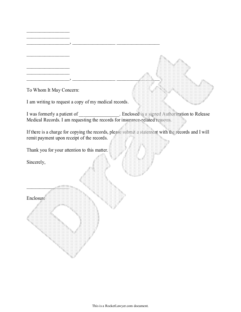 Medical Records Request Template