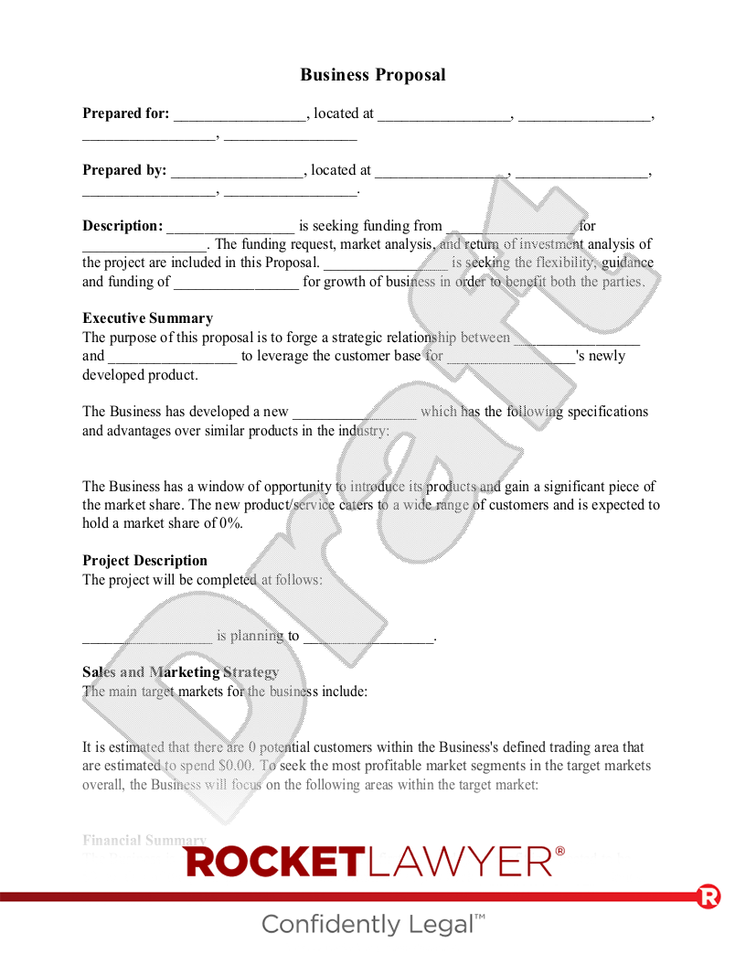 Free Business Proposal Template FAQs Rocket Lawyer