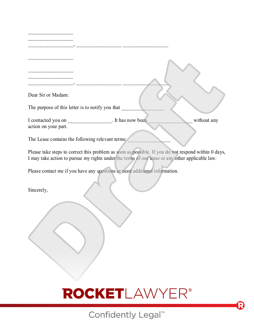 Free Complaint To Landlord Template FAQs Rocket Lawyer