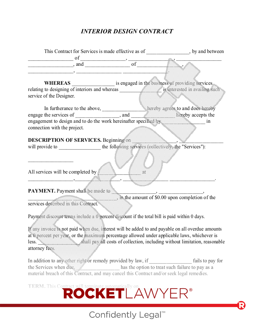 How To Write An Interior Design Contract Printable Templates