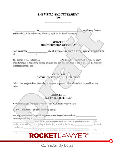 Fillable New Jersey Last Will and Testament Form [Free]