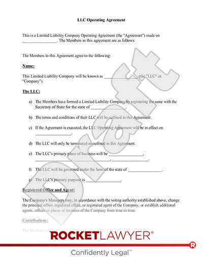 Free Ohio LLC Operating Agreement Template Rocket Lawyer