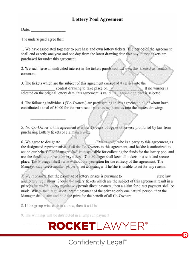 Free Lottery Pool Contract Template FAQs Rocket Lawyer