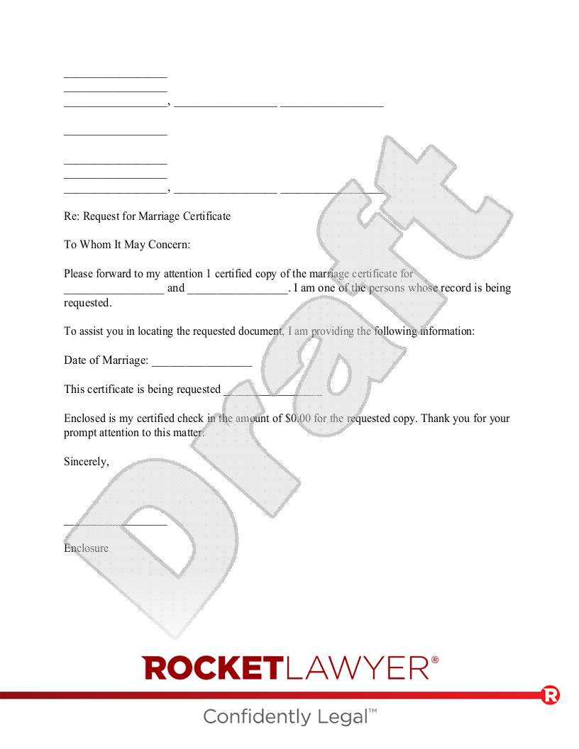 certificate of marriage template