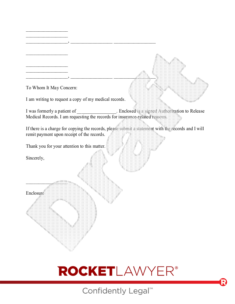 Free Medical Records Request Template FAQs Rocket Lawyer