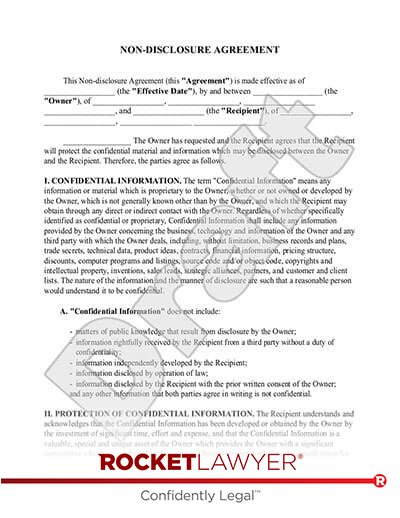 free confidentiality agreement template