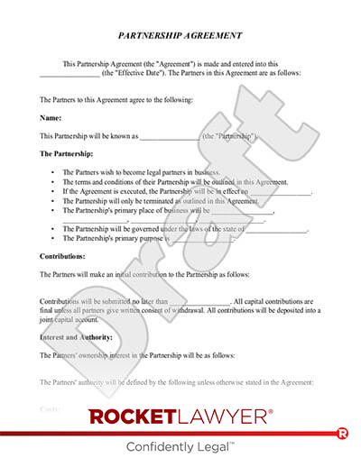 business partnership agreement form
