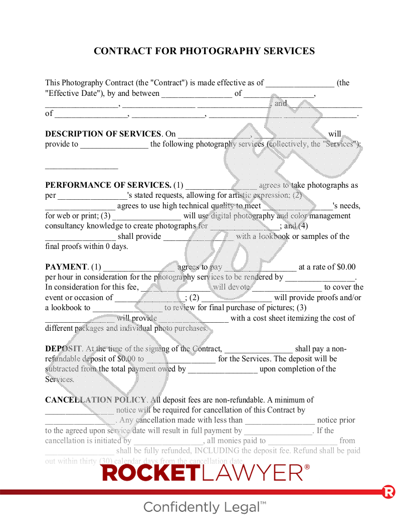 Photography Session Contract Template
