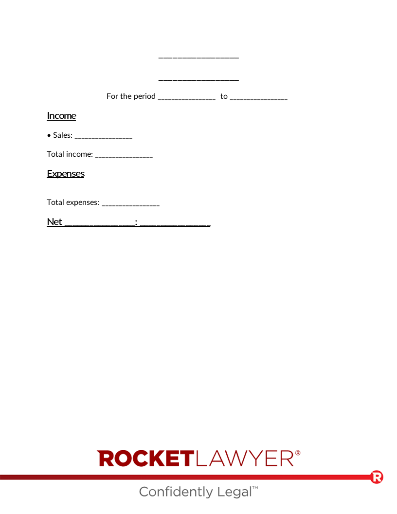 blank income statement format