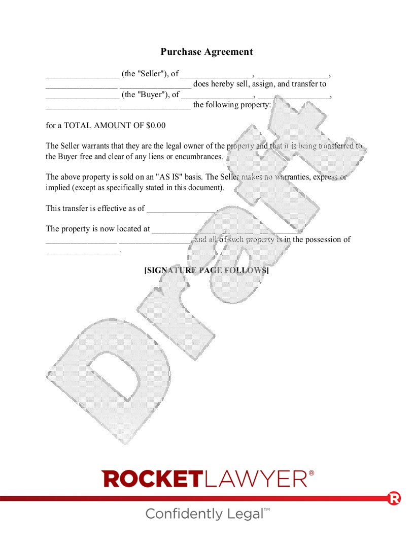 Agreement Of Purchase And Sale Of Business Assets Template