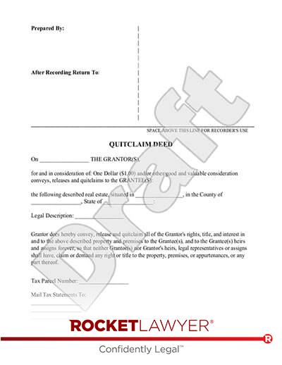 sample quit claim deed template