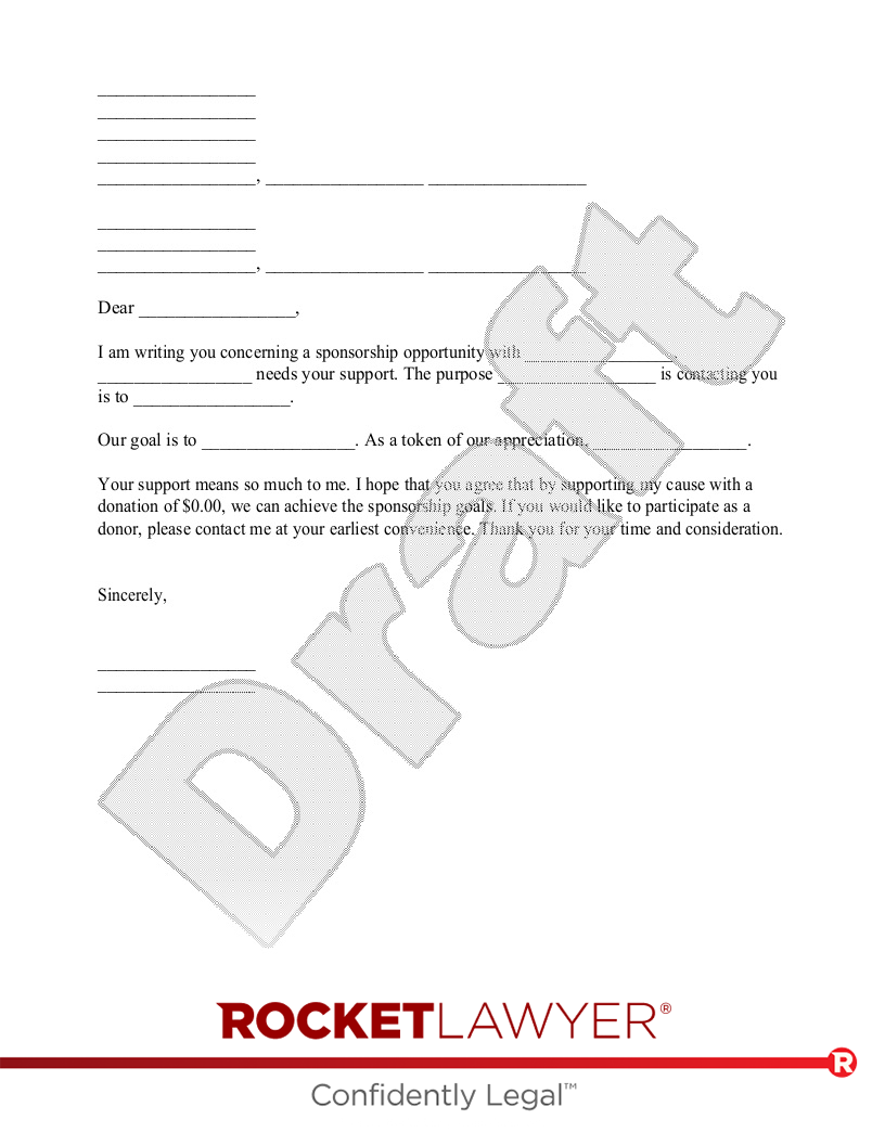 Free Sponsorship Letter | Free to Print, Save & Download