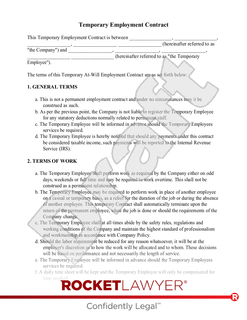 Labor Agreement Template