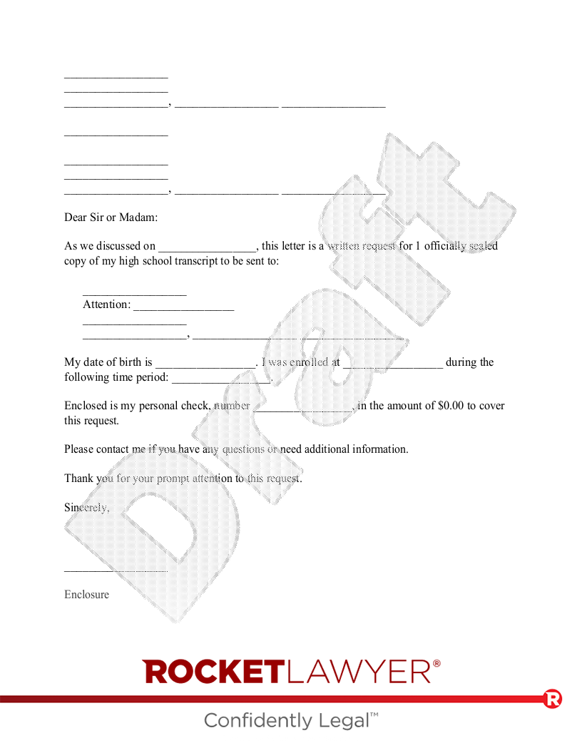 Free Transcript Request Template FAQs Rocket Lawyer