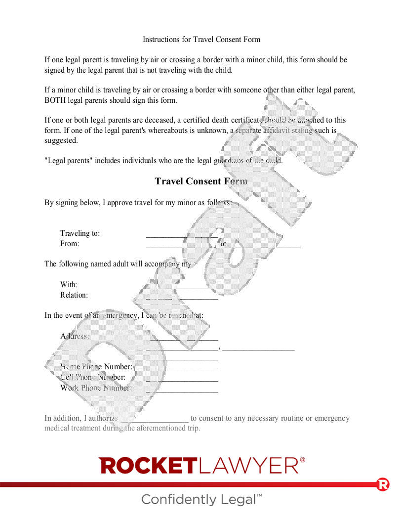 travel consent form sample