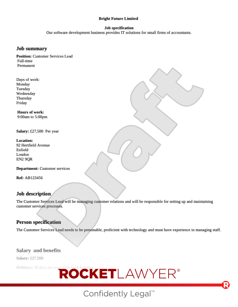 Free Job Description Template FAQs Rocket Lawyer UK