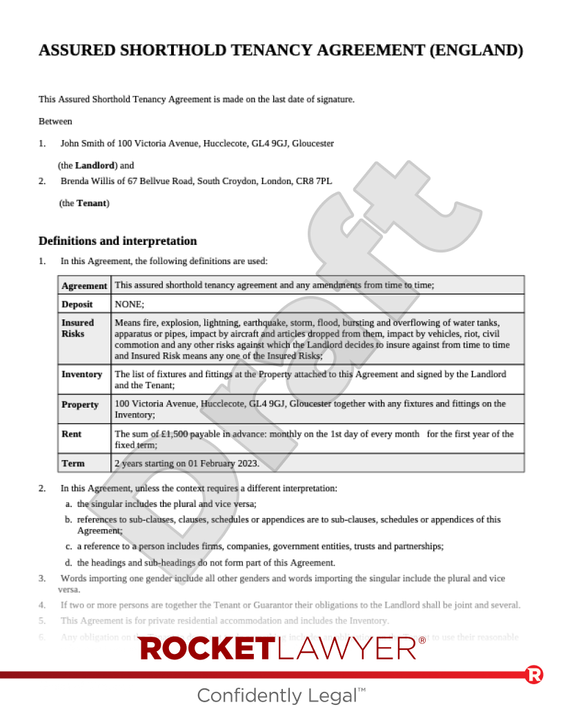 Tenancy Agreement Template Uk Hot Sex Picture