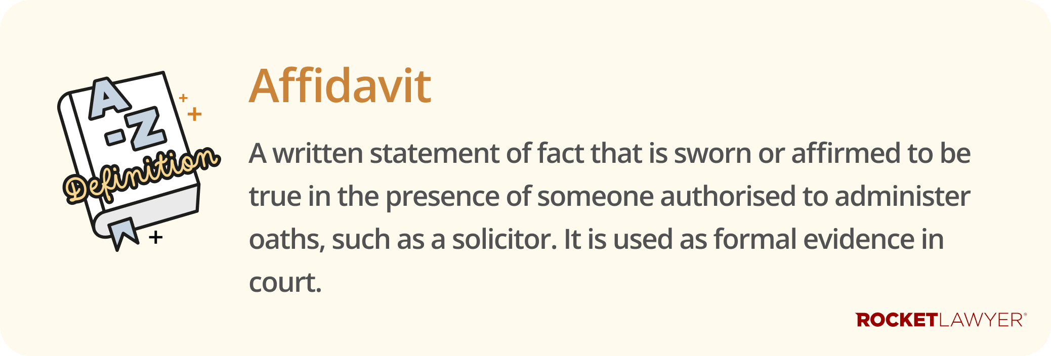 Infographic defining what an affidavit is