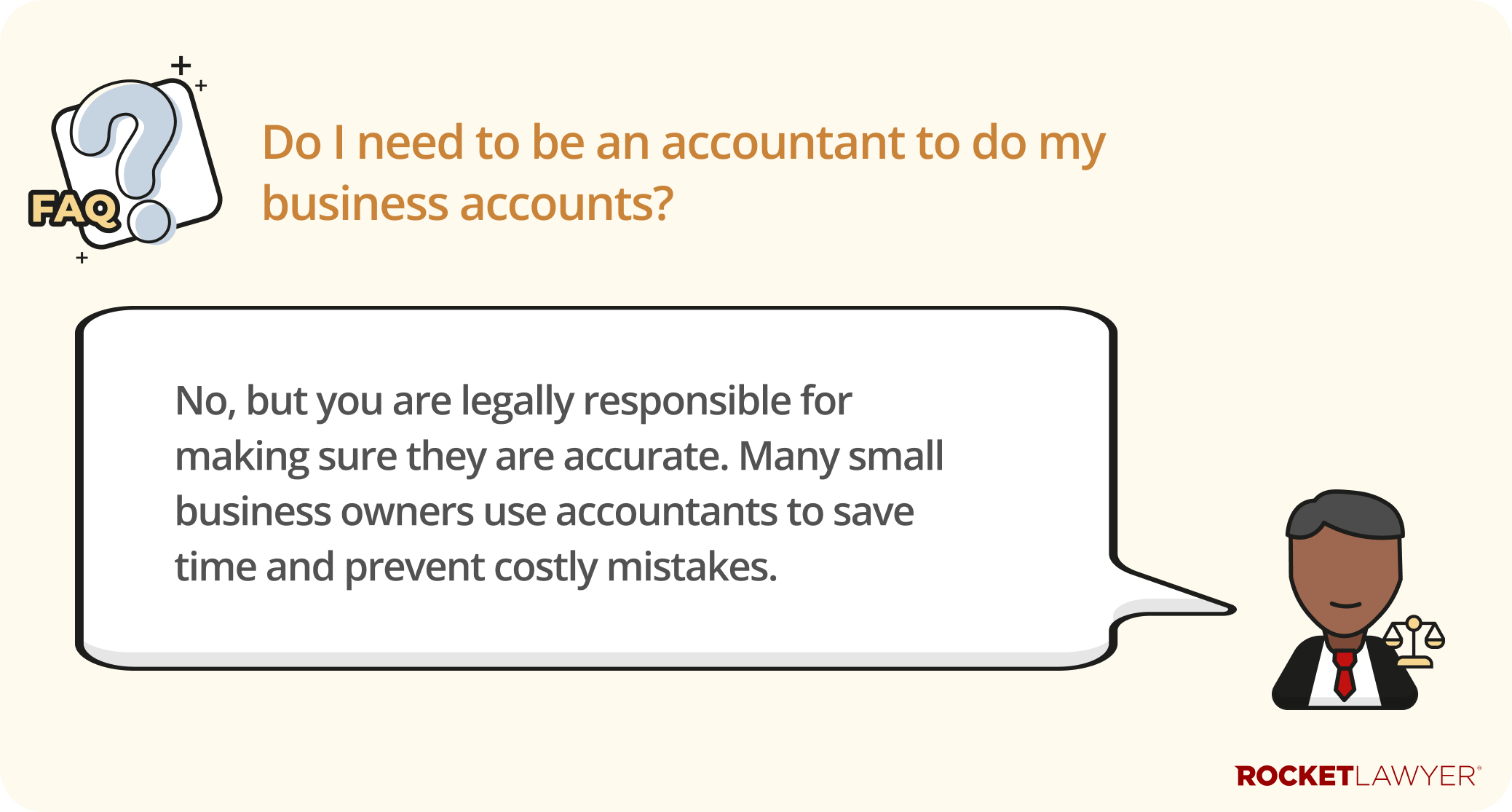 Infographic highlighting that a business owner doesn't need to be an accountant to do their business accounts