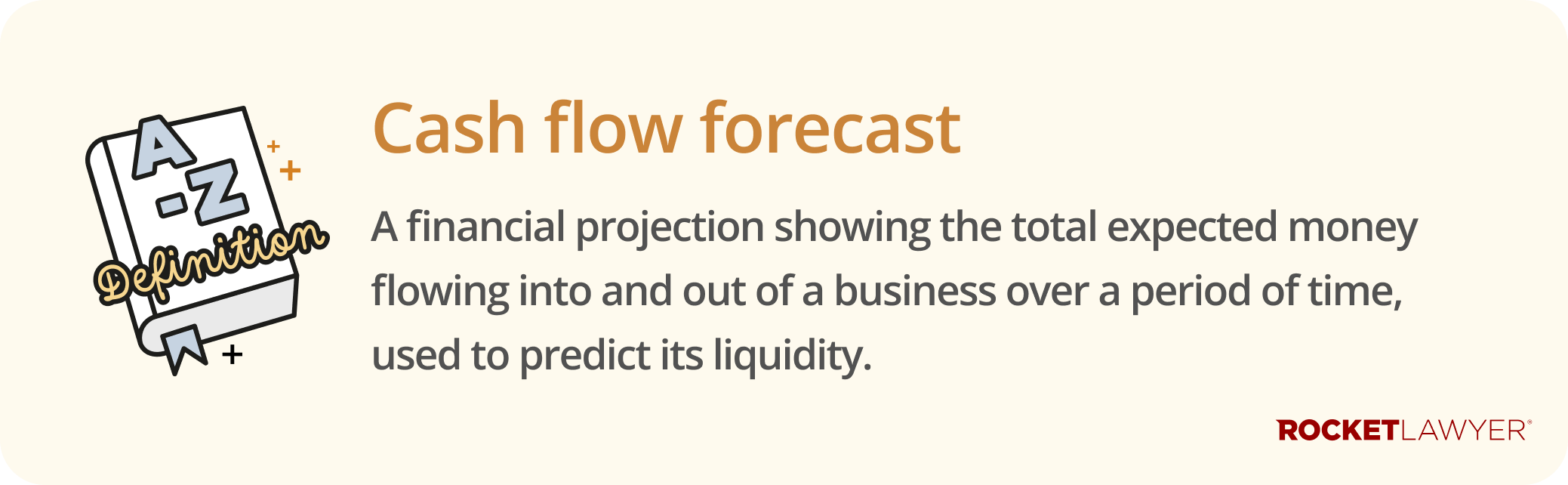 Infographic defining what a cash flow forecast is