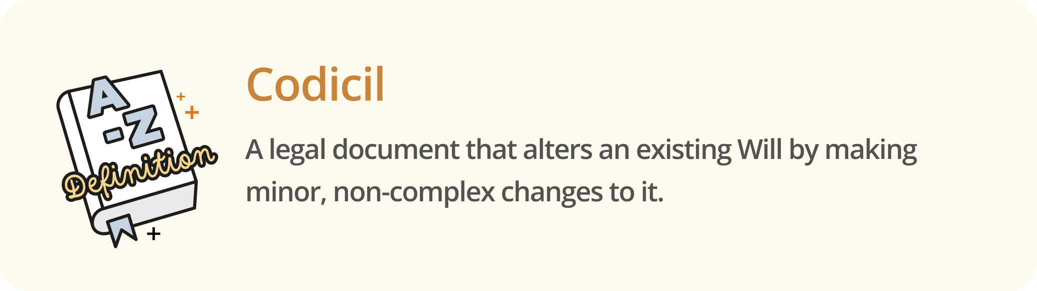 Infographic defining codicil