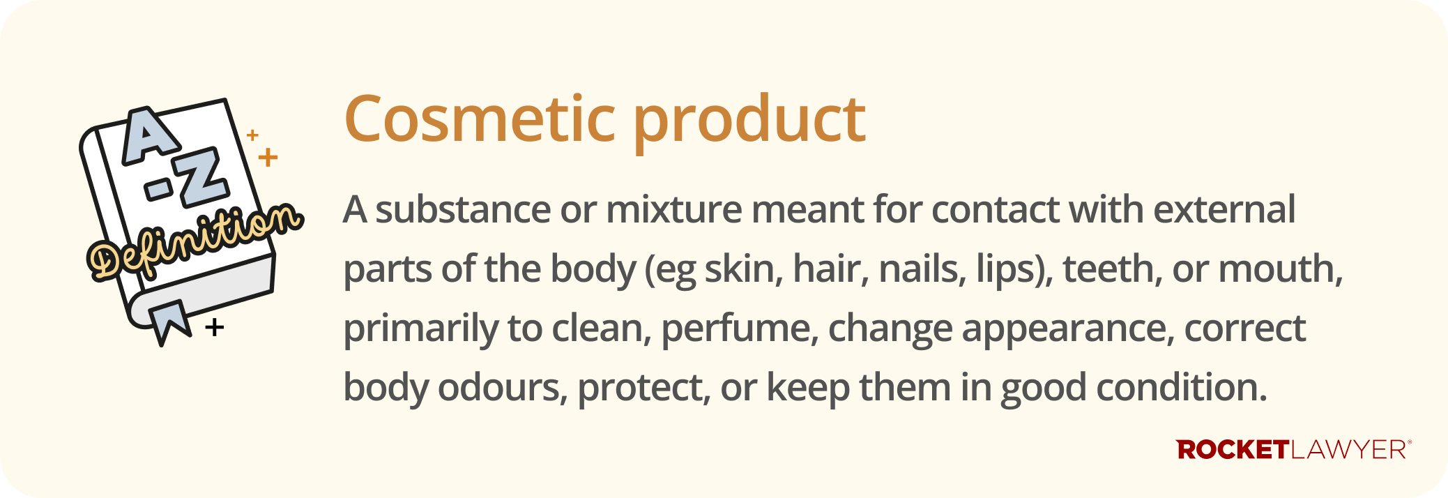 Infographic defining what a cosmetic product is