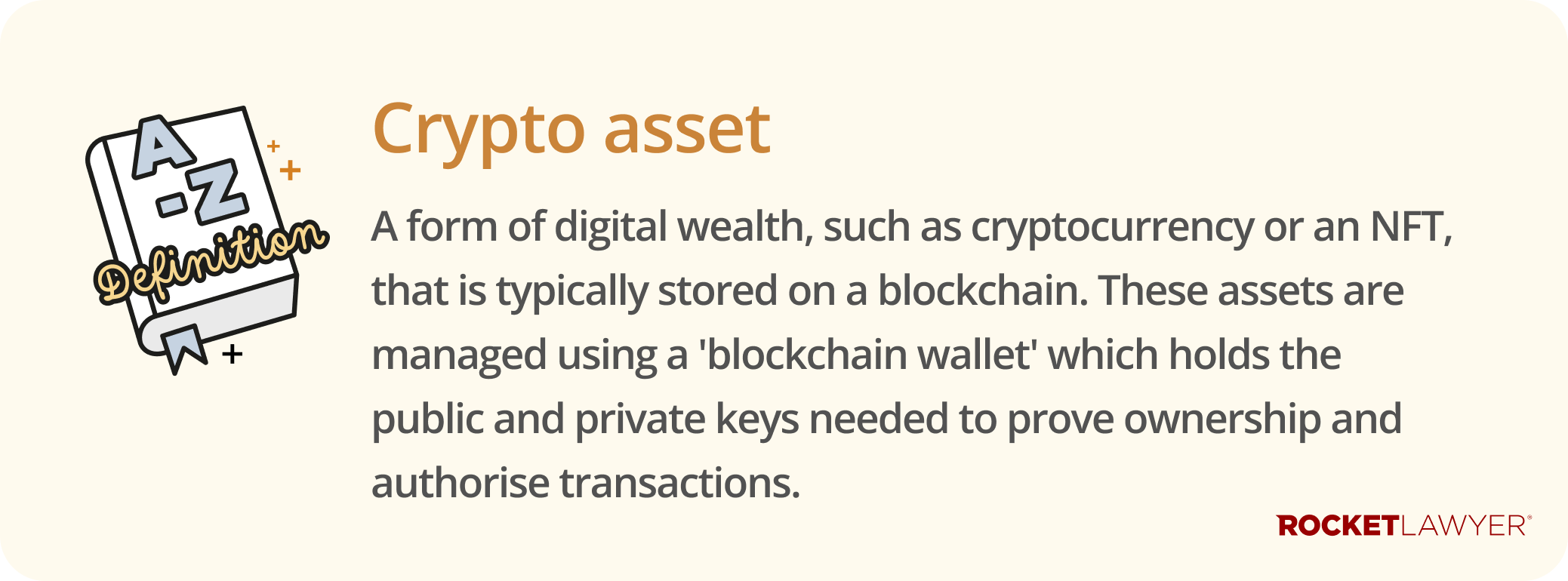Infographic defining what a crypto asset is