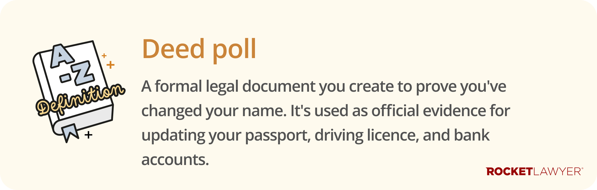 Infographic defining what a Deed poll is