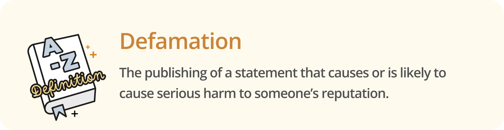 Infographic defining defamation