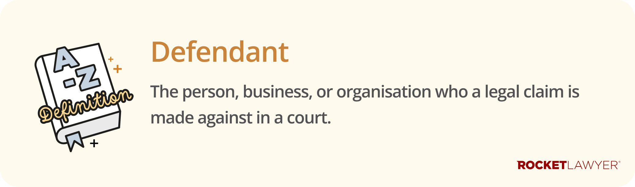 Infographic defining what a defendant is