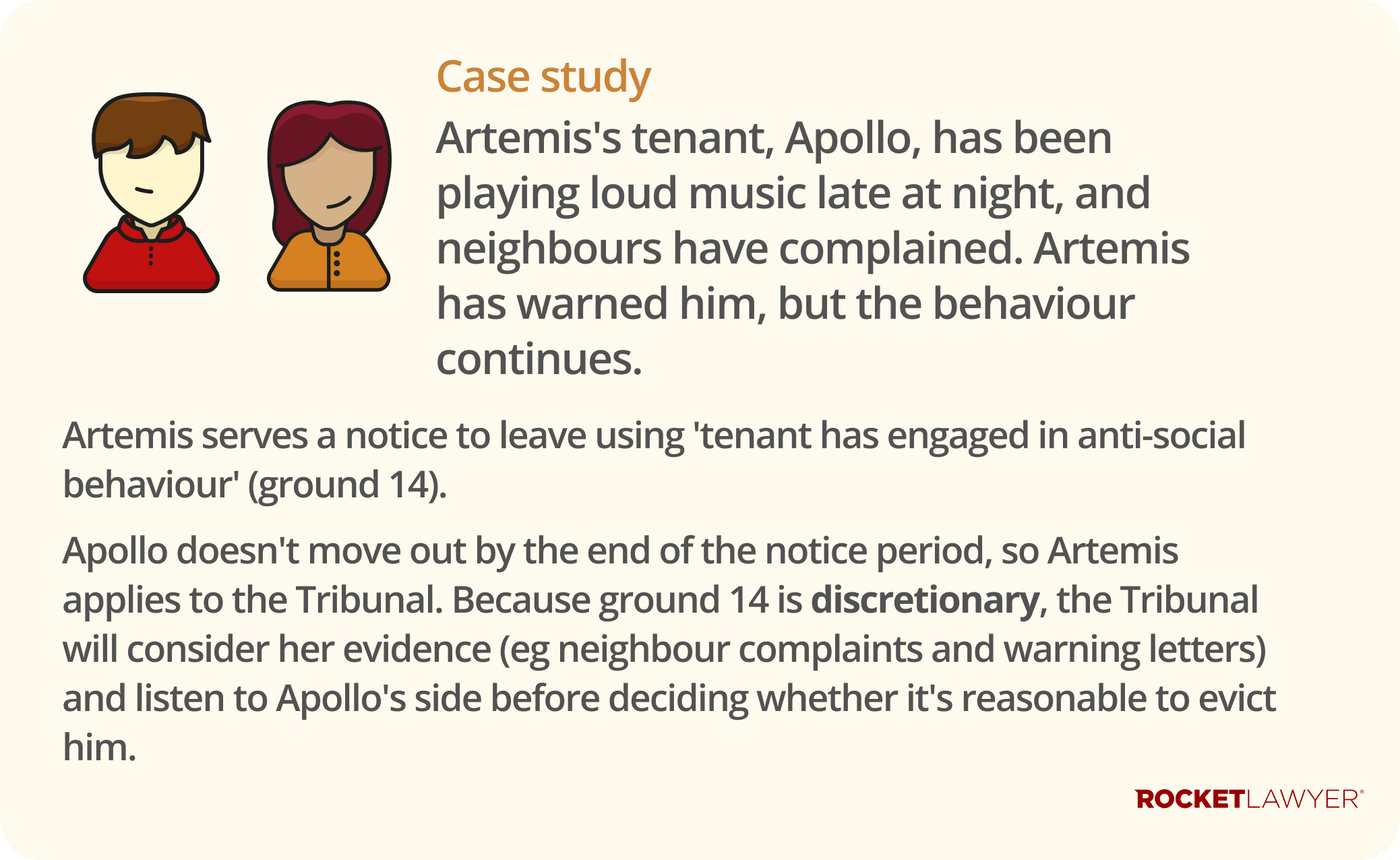 A case study infographic on the grounds for eviction in Scotland