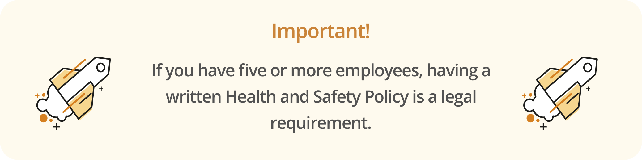 Infographic noting that companies with over five employees should have a health and safety policy