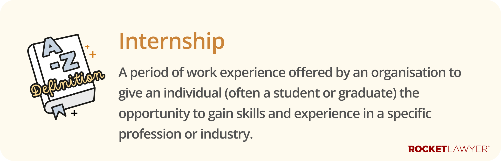 Infographic defining what internship is