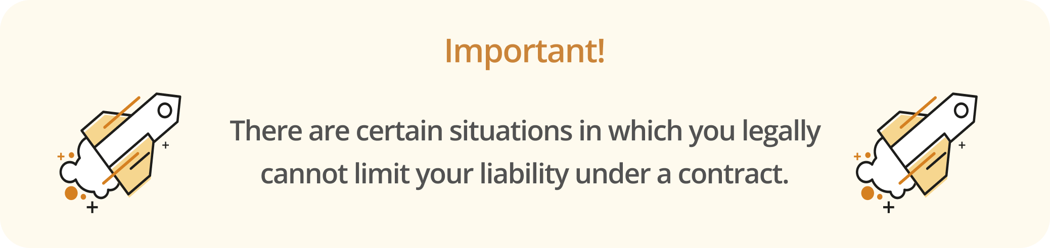 Infographic noting there are certain situations in which you legally cannot limit your liability