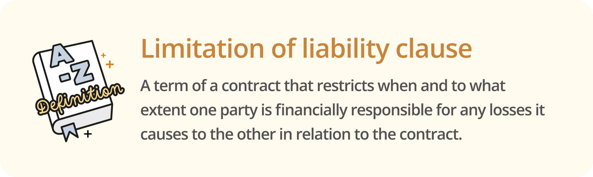 Infographic defining limitation of liability clauses