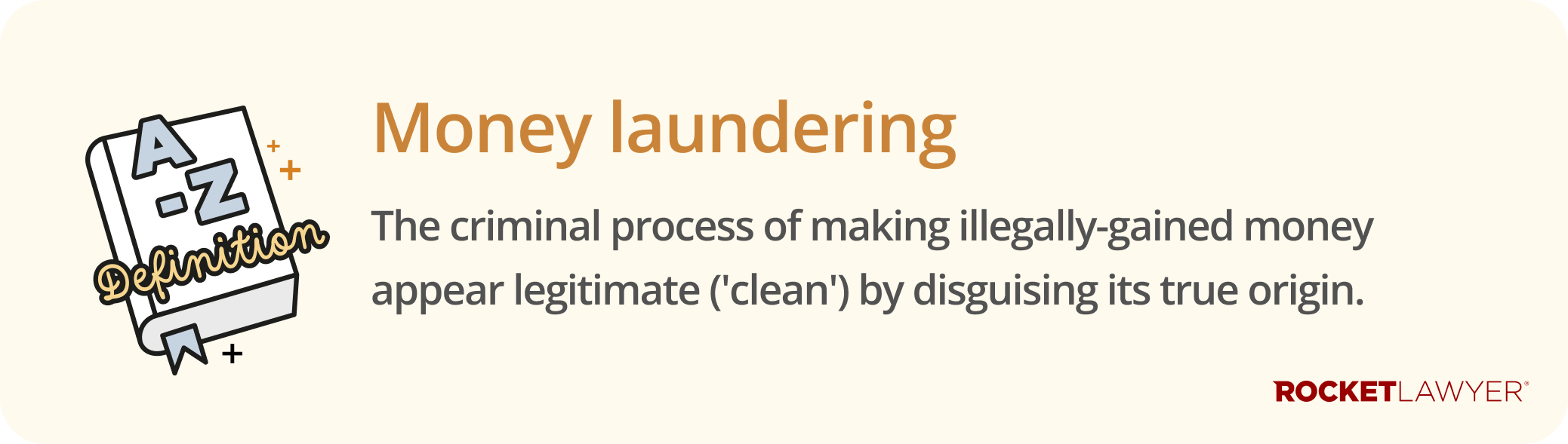 Infographic defining what money laundering is
