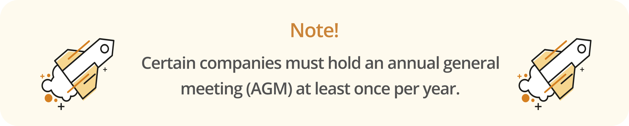 Infographic highlighting that some companies must hold annual general meetings (AGM)