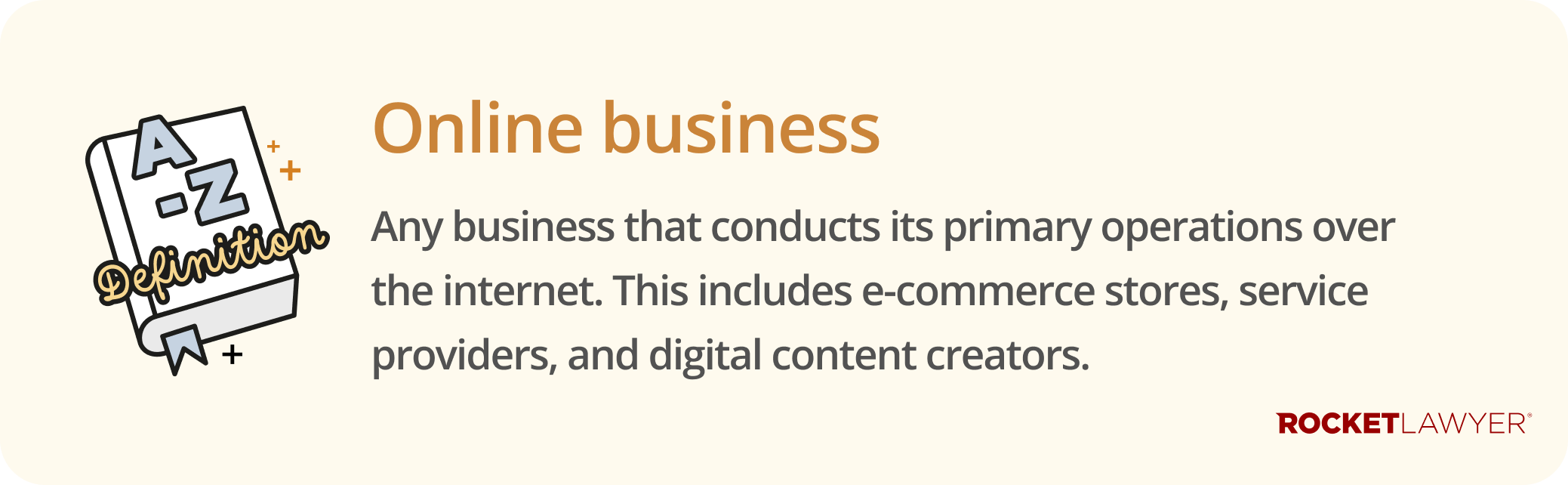 Infographic defining what constitutes an online business