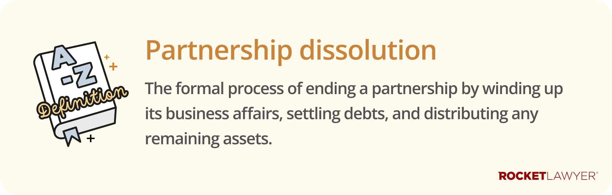 Infographic defining what a partnership dissolution is