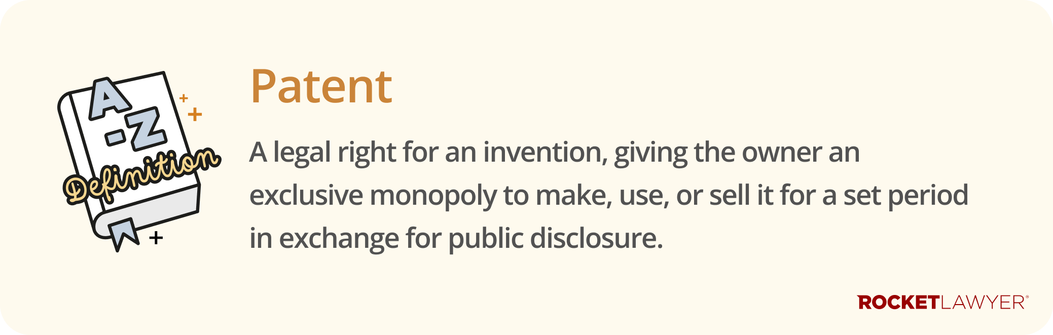 Infographic defining what a patent is
