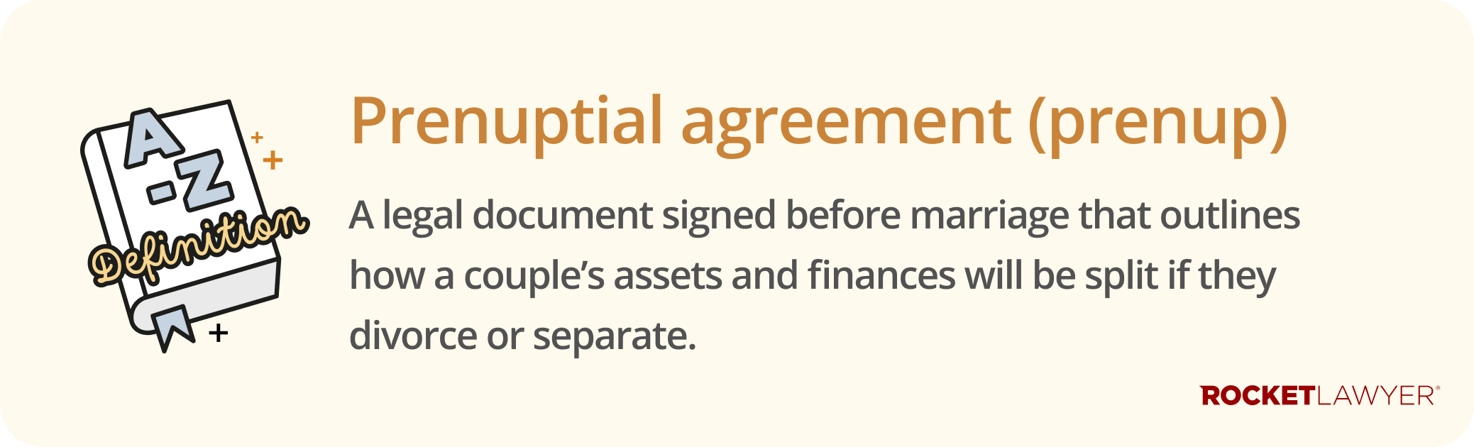 Infographic defining what a prenuptial agreement (prenup) is