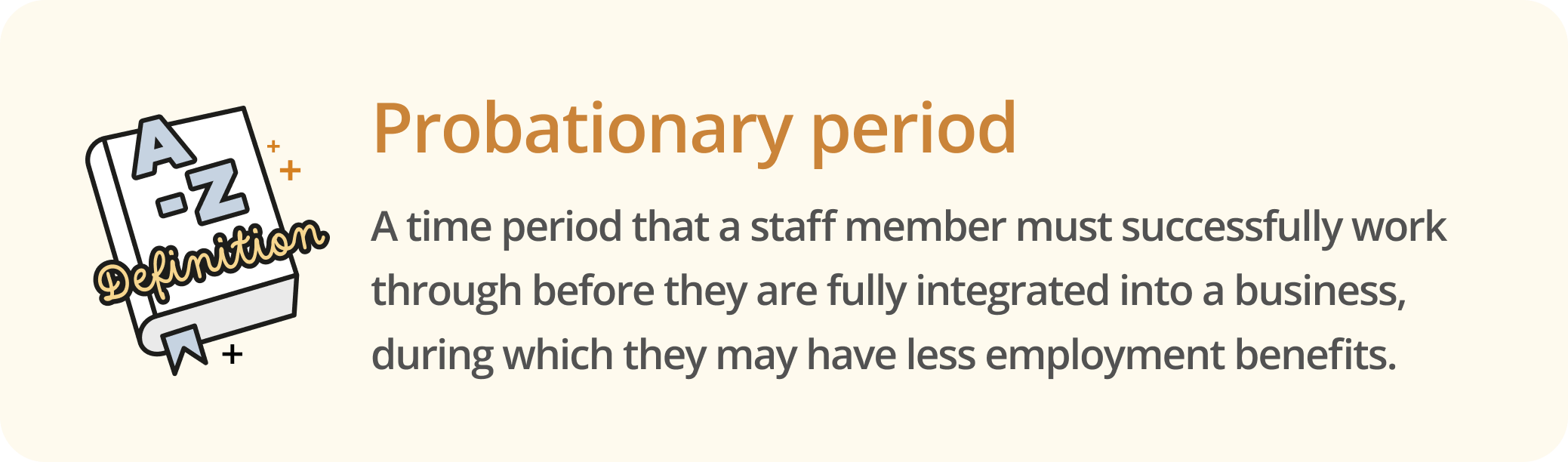 Infographic defining probationary period