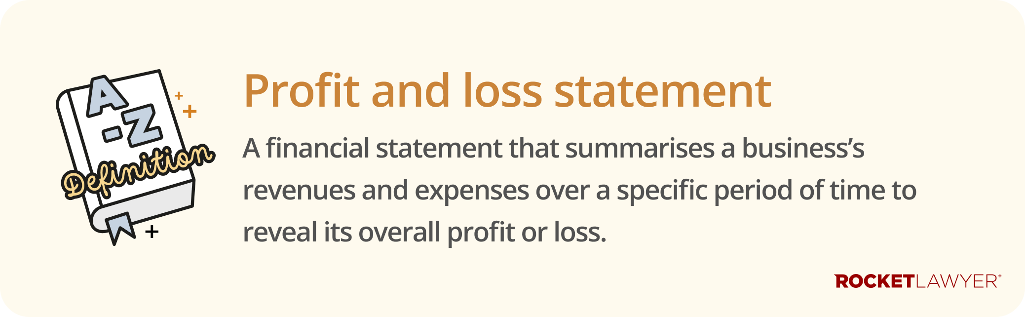 Infographic defining what a profit and loss statement is