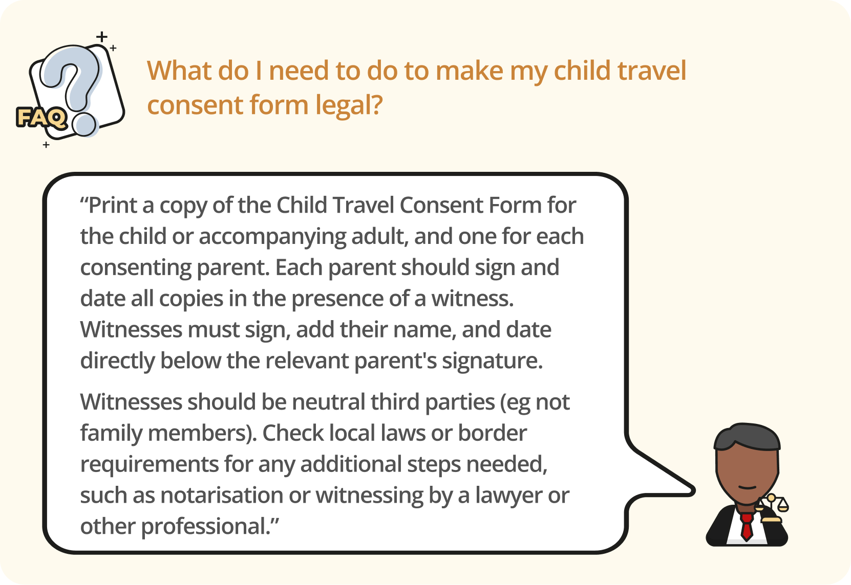 Infographic answering the question of How do I make a Child Travel Consent Form legal