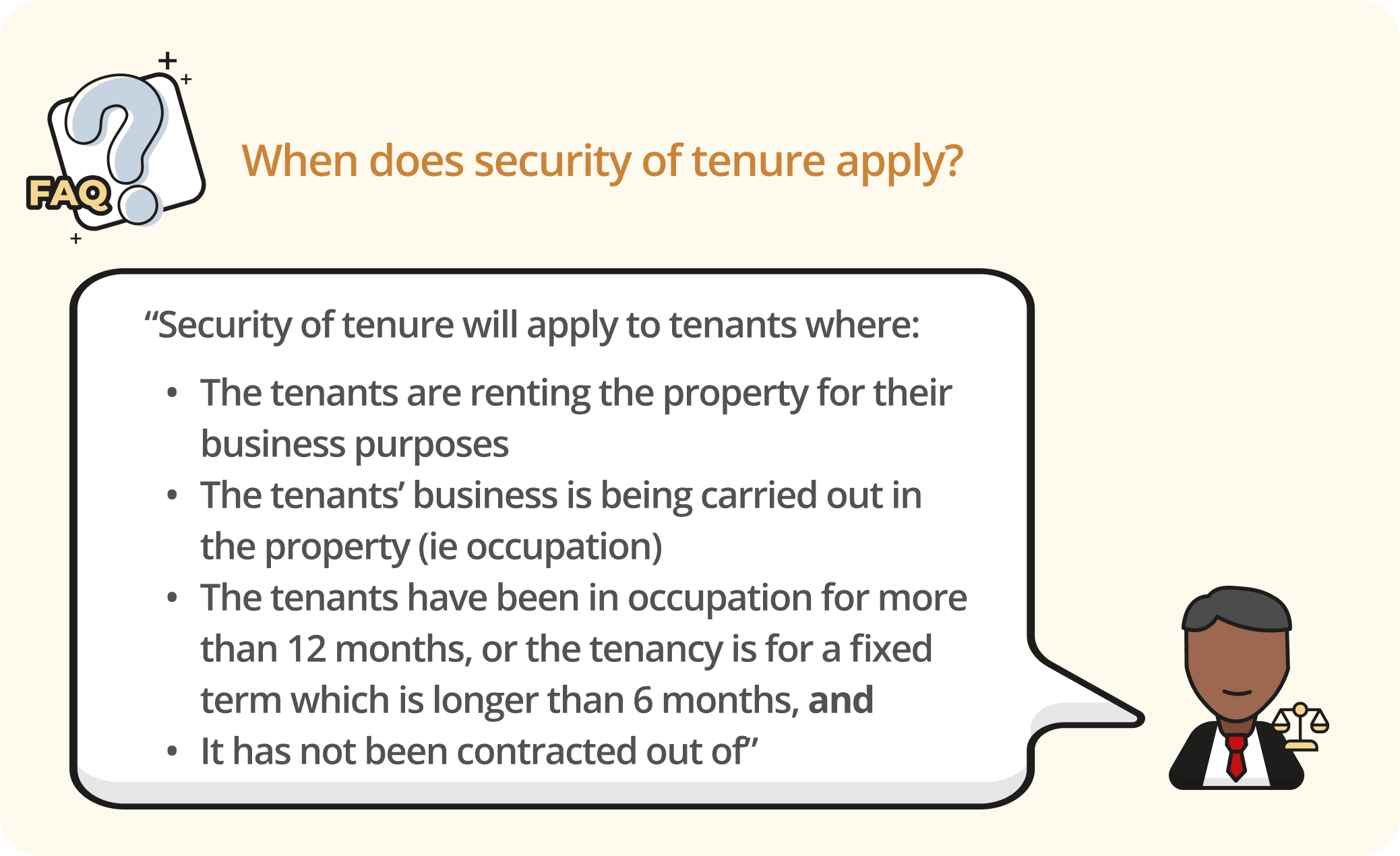 Infographic answering the question of when does security of tenure apply