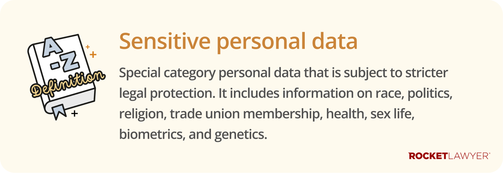 Infographic showing the definition of sensitive personal data